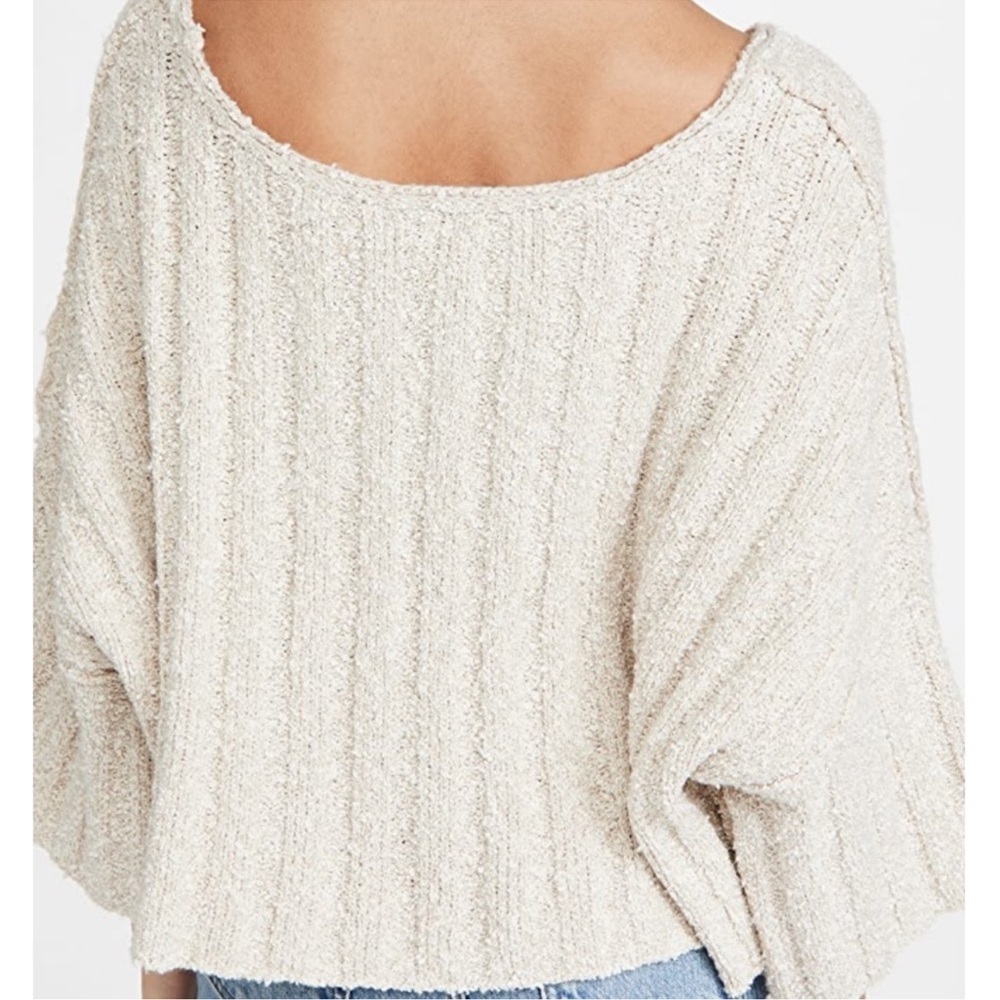 Free People Good Day Cream/ Sage Textured Women's Sweater M - Picture 2 of 11